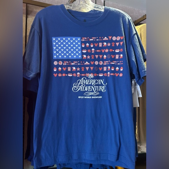 Disney Tops - Disney Parks Epcot American Adventure Snacks T-Shirt Blue UNISEX ADULT LARGE NWT